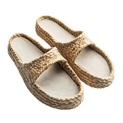 Fashionforward Espadrille Style Sandals with Natural Isolated on Transparent Background