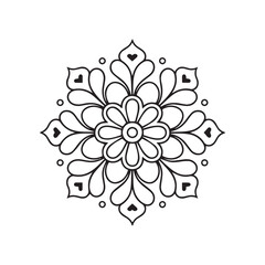 Snowflake Flower Mandala Vector Drawing
