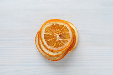 Dried orange, concept of delicious dried fruit