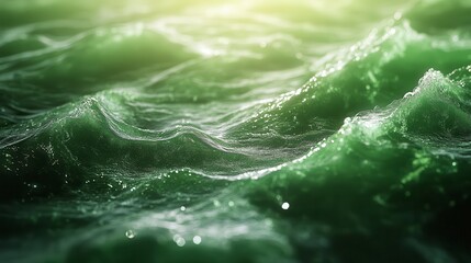 Emerald waves gently rolling