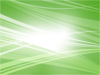 曲線と光が織りなす緑色系ウェーブ背景