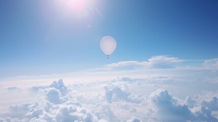 Weather Balloon Rising: A weather balloon ascending high into the atmosphere, collecting data. 
