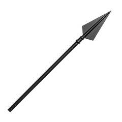 Sleek Arrow with a Modern Profile in Deep Charcoal Isolated on Transparent Background