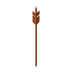 Bold Arrow with Distinctive Edges in Forest Brown Isolated on Transparent Background
