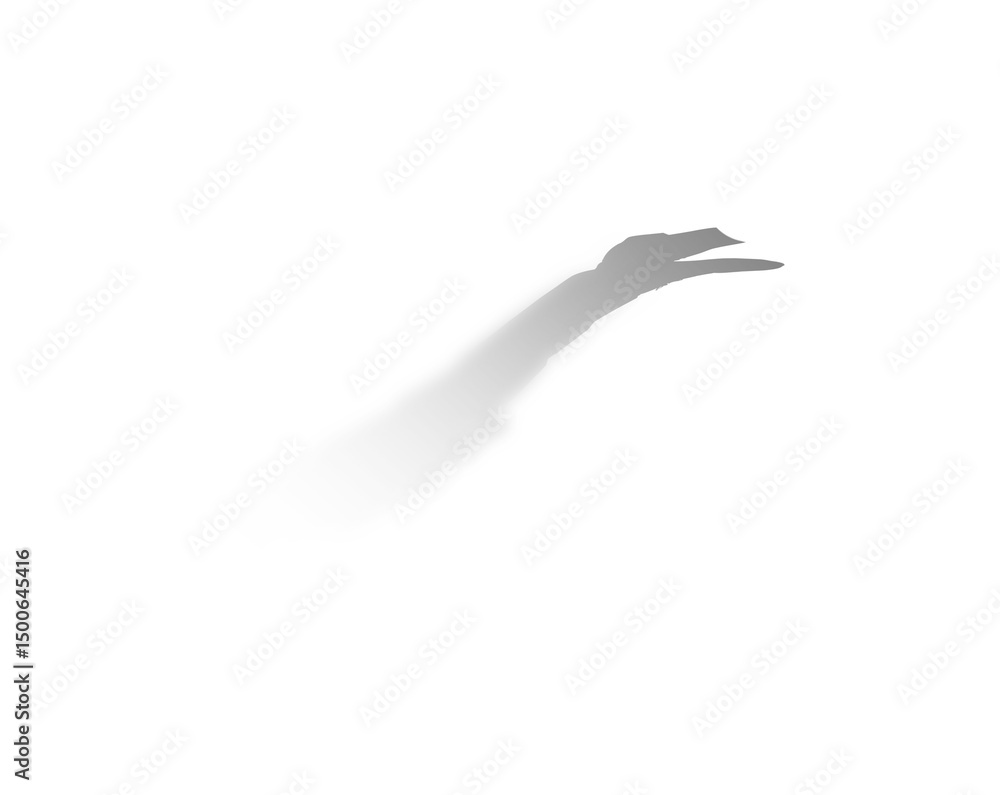 Poster abstract shape is extending like tentacle with split beak in flat design on transparent background