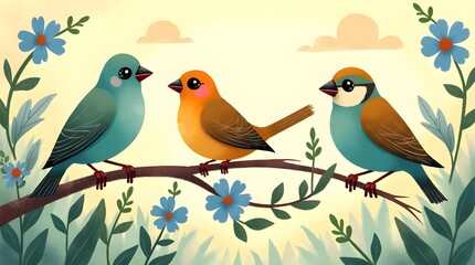 Fototapeta premium lovely sparows in the world.