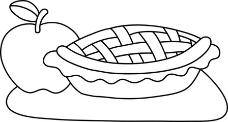 Apple Pie Outline Coloring