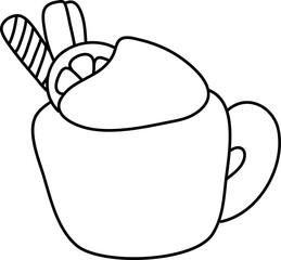 Autumn Drinks Cinnamon Cream Outline Coloring