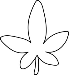 Maple Leaves In Autumn Outline Coloring