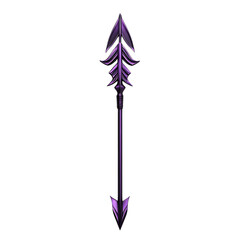 Contemporary Arrow with Layered Design in Royal Purple Isolated on Transparent Background
