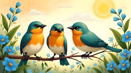 Obraz premium lovely sparows in the world.