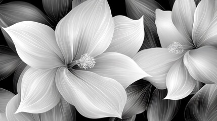 Elegant monochrome floral design