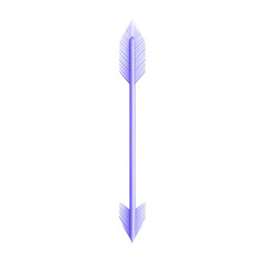 Contemporary Arrow with Minimalist Vector Lines in Purple Isolated on Transparent Background