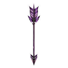 Contemporary Arrow with Structured Design in Dark V Isolated on Transparent Background