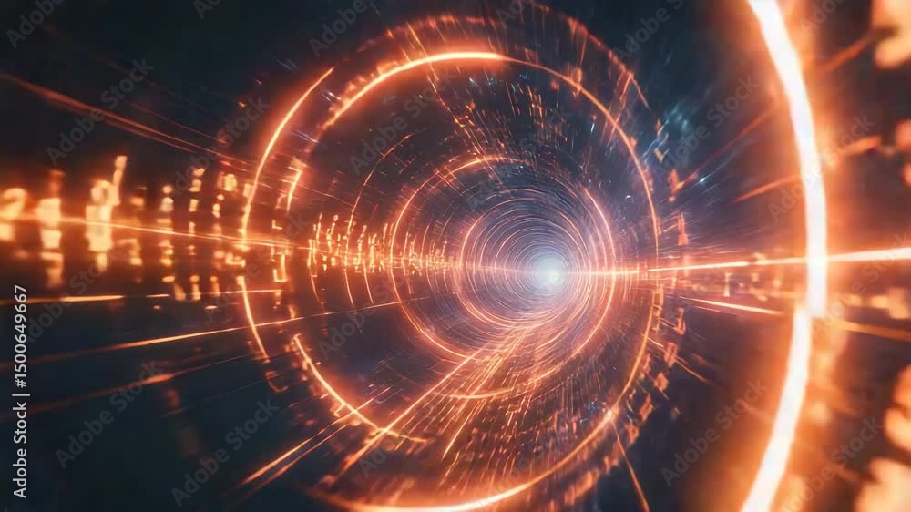 Poster enchanting tunnel illuminated by glowing lights creating a mystical and dreamlike atmosphere inside