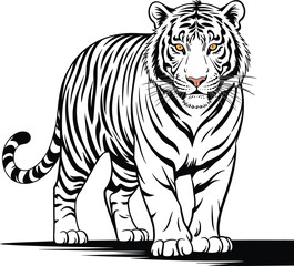 Powerful Tiger Face in Mandala Style – Detailed Vector Clipart, High Quality Tiger Vector – Premium Wildlife Illustration for Adobe Stock