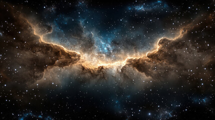 Fototapeta premium Vibrant galaxy scene with interstellar clouds and sparkling stars creates stunning cosmic view