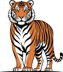 Powerful Tiger Face in Mandala Style – Detailed Vector Clipart, High Quality Tiger Vector – Premium Wildlife Illustration for Adobe Stock