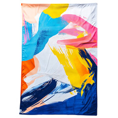 Contemporary Beach Towel with Large Bold Digital Br Isolated on Transparent Background