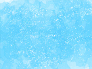 青空や海のようなイメージの背景素材。手描きの水彩風テクスチャー。キラキラしたしぶき。スプラッシュ。はっきりした青。