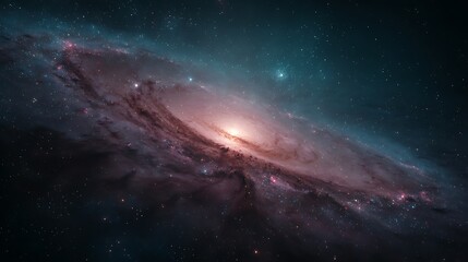 Swirling galaxy with stars in outer space at night