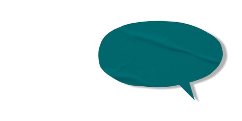 Green speech bubble crumpled paper isolated on transparent background