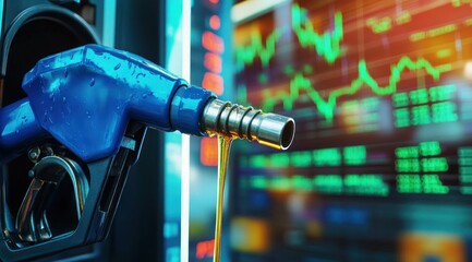 Fototapeta premium Fuel Prices and Stock Market Volatility: A Visual Representation