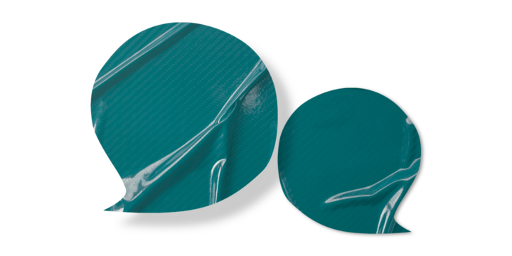 Green speech bubble crumpled paper isolated on transparent background