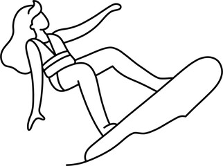 수상스키 여 흑백