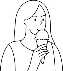 아이스크림 여 흑백