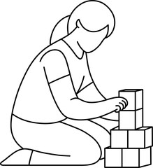 장난감블럭 여 흑백