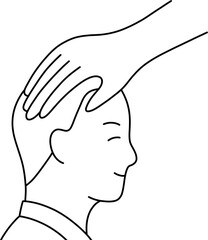 쓰다듬 남 흑백