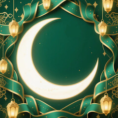 Green Ramadan Mubarak Frame