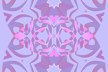 Beautiful glow colour caleidoscope gradient flower line art pattern wallpaper of indonesian traditional abstract batik ethnic dayak ornament for commercial ads