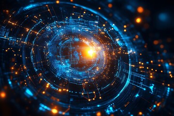Obraz premium Abstract digital circular design