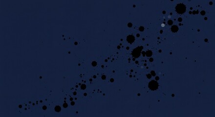 Abstract Dark Ink Splatter On Blue Background Illustration