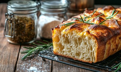 Rosemary Cheese Bread Loaf Baking Rustic Kitchen
