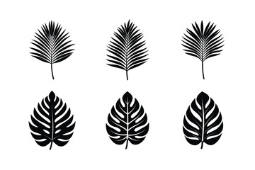 Bright Tropical Leaf Vector Set in Flat Style