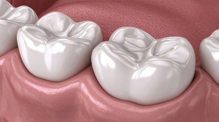 Upper Molar Restoration Close up Dental Anatomy View Emphasizing Dental Hygiene and Oral Health