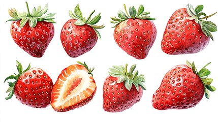 Fresh Strawberries Red Fruit Food Healthy Eating High Resolution Image