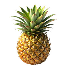Fresh ripe tropical pineapple fruit 3d render isolated on a white background