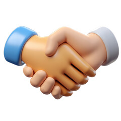 A cartoon rendering of two hands in a handshake gesture against a plain black background illustration image