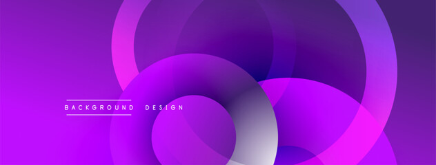 Purple abstract layers create dynamic composition. Modern design with gradient effects, suitable for backgrounds, presentations. Smooth shapes overlap.