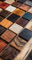 Wood samples with color palette, and texture.
