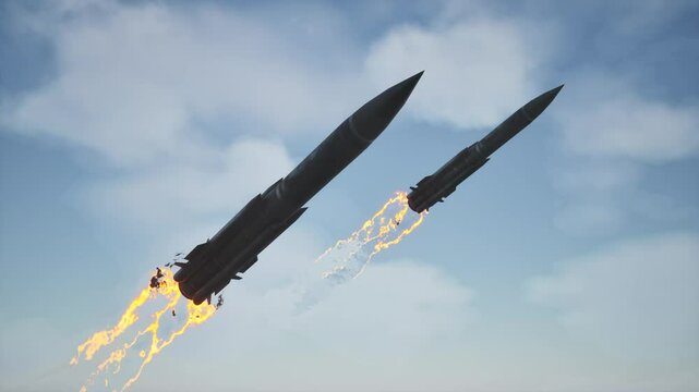 3D Nuclear Missile Launch &ndash; Military Strategy and Global Threat Simulation