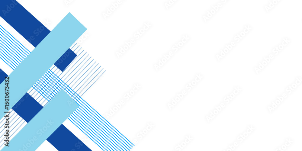 Aufkleber vector blue abstract geometric background with gradient rectangle and line stripes on white backgrou