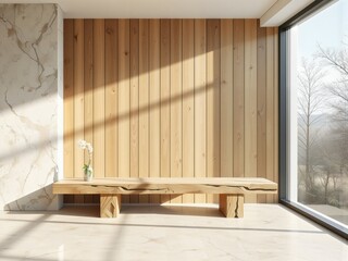 wooden window with wooden shutters