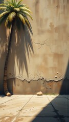 grunge background with palm trees