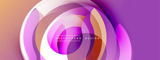 Abstract flowing shapes create vibrant, layered design. Warm colors blend into cool purple hues. Modern aesthetic.