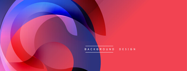Abstract flowing shapes, vibrant colors blend. Red, blue, purple gradients create dynamic visual effect. Modern design element.